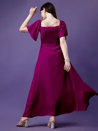 Stylist Georgette Solid Gowns For Women-thumb2