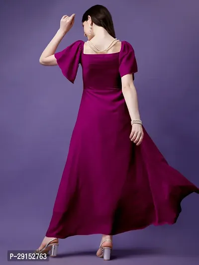 Stylist Georgette Solid Gowns For Women-thumb3