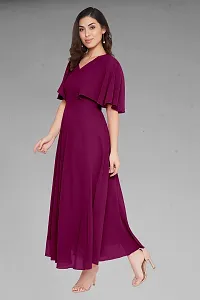 Elegant Purple Dyed Georgette Stitched Gown For Women-thumb2