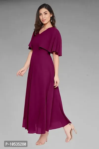 Elegant Purple Dyed Georgette Stitched Gown For Women-thumb3