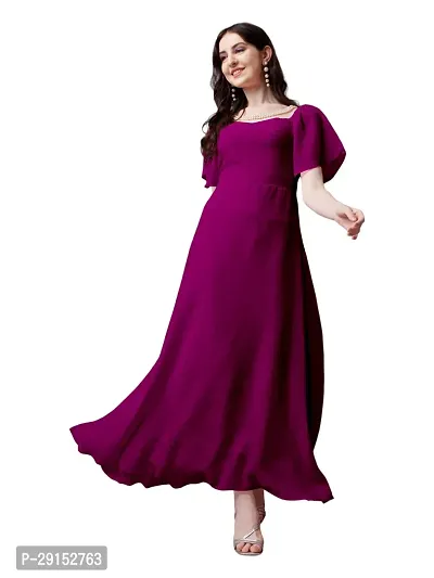 Stylist Georgette Solid Gowns For Women