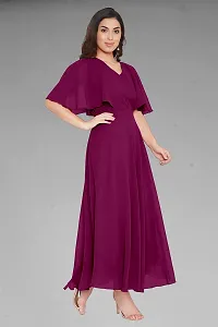 Elegant Purple Dyed Georgette Stitched Gown For Women-thumb4