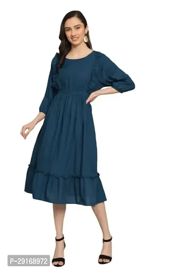 Fancy Rayon Solid Dress For Women-thumb0