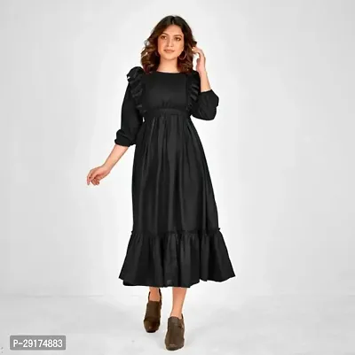 Fancy Rayon Solid Dress For Women-thumb0