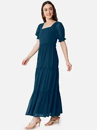 Fancy Georgette Solid Dress For Women-thumb2