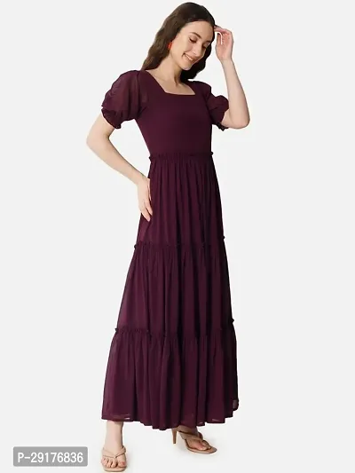 Fancy Georgette Solid Dress For Women-thumb2