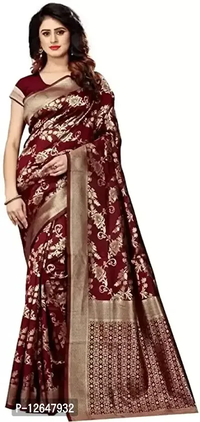 Women's Premium Soft Silk Saree Zari Vintage Indian Blouse 100% Woven Sarees Handwoven Fabric Traditional Women's Saree