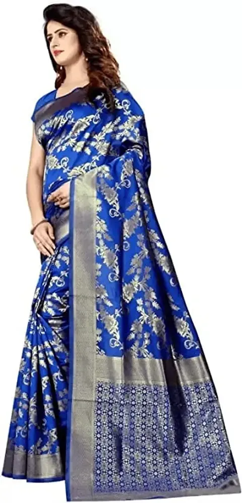 Women's Premium Soft Silk Saree Zari Vintage Indian Blouse 100% Woven Sarees Handwoven Fabric Traditional Women's Sari