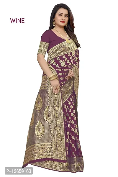 Banarasi Silk Saree | Indian Ethnic Wear | Traditional Women's Wedding Piece Bollywood Designer (PURPLE)-thumb3