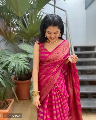 Opulent Pink Color Kanjeevaram Silk Saree For Festive Collection-thumb4