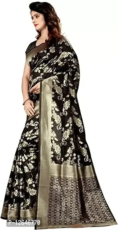 Women's Premium Soft Silk Saree Zari Vintage Indian Blouse 100% Woven Sarees Handwoven Fabric Traditional Women's Saree-thumb3