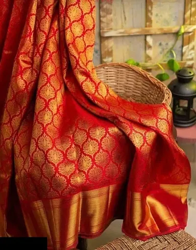 Beautiful Poly Silk Jacquard Saree with Blouse piece