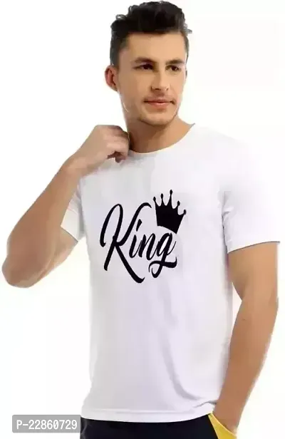 Comfortable White Polyester Tees For Men-thumb0