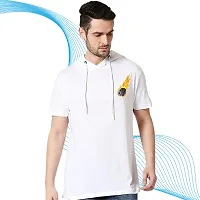 Trendy White Polyester Printed Hooded Tees for Men-thumb2