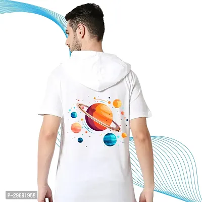 Trendy White Polyester Printed Hooded Tees for Men-thumb2