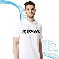 Trendy White Polyester Printed Hooded Tees for Men-thumb2