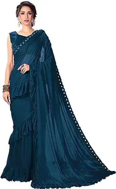 Shavya Digital Print Bollywood Silk Blend Saree (Black)