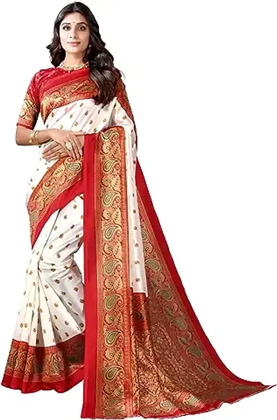 Fancy Silk Blend Saree with Blouse Piece for Women