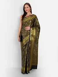 Stylish Litchi Silk Saree with Blouse piece For Women-thumb2