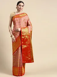 Stylish Litchi Silk Saree with Blouse piece For Women-thumb1