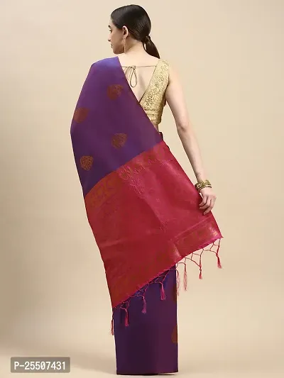 Stylish Litchi Silk Saree with Blouse piece For Women-thumb3
