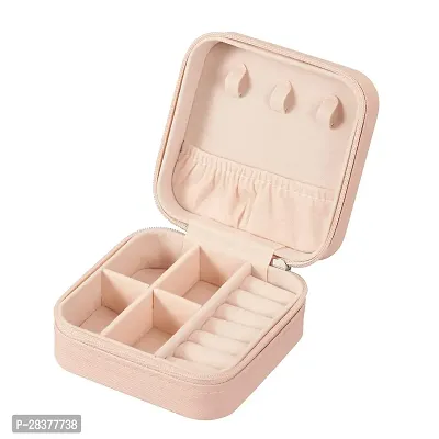 Portable Artficial Leather Solid Jewellery Storage Box-thumb0