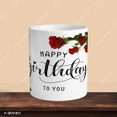 330ml Ceramic White Coffee Mug Happy Birthday 01 WithHeart Keychain-thumb2