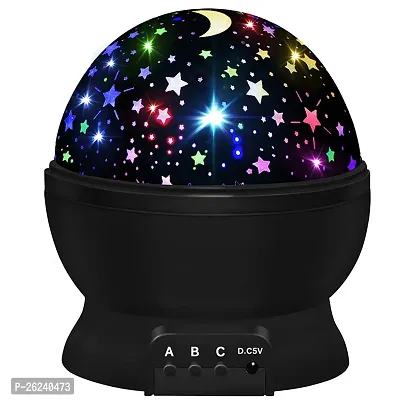 VM SHOPPING MALL Star Master Rotating 360 Degree Moon Night Light Lamp Projector with Colors and USB Cable,Lamp for Kids Room Night Bulb (Multi Color,Pack of 1,Plastic)