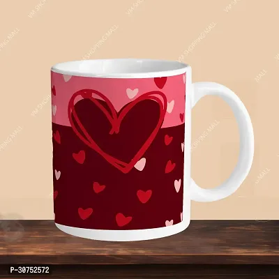 330ml Ceramic White Coffee Mug heart 01 Single Pack-thumb3