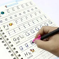 Sank Magic Practice Copybook, (4 BOOK + 10 REFILL+ 1 Pen +1 Grip) Number Tracing Book for Preschoolers with Pen, Magic Calligraphy Copybook Set Practical Reusable Writing Tool Simple Hand Lettering-thumb1