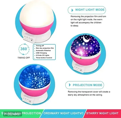 VM SHOPPING MALL Star Master Rotating 360 Degree Moon Night Light Lamp Projector with Colors and USB Cable,Lamp for Kids Room Night Bulb (Multi Color,Pack of 1,Plastic)-thumb3