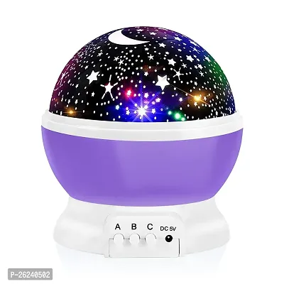 VM SHOPPING MALL Star Master Rotating 360 Degree Moon Night Light Lamp Projector with Colors and USB Cable,Lamp for Kids Room Night Bulb (Multi Color,Pack of 1,Plastic)-thumb0