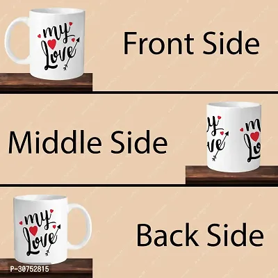 330ml Ceramic White Coffee Mug my love Single Pack-thumb4