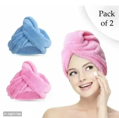 Cotton Hair Towel (MULTICOLOR) Pack Of 2-thumb0