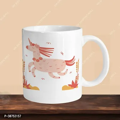 330ml Ceramic White Coffee Mug unicorn pink Single Pack-thumb3