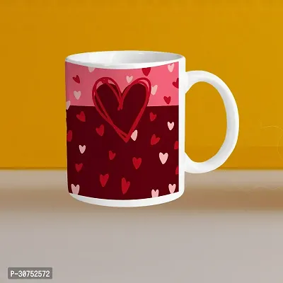 330ml Ceramic White Coffee Mug heart 01 Single Pack-thumb0