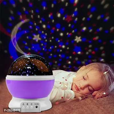 VM SHOPPING MALL Star Master Rotating 360 Degree Moon Night Light Lamp Projector with Colors and USB Cable,Lamp for Kids Room Night Bulb (Multi Color,Pack of 1,Plastic)-thumb0