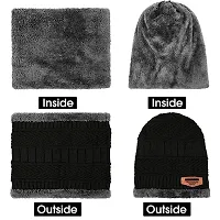 Classy Woolen Beanie Cap with Neck Warmer for Unisex-thumb1