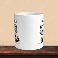 330ml Ceramic White Coffee Mug meow cat Single Pack-thumb1