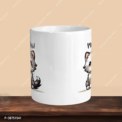 330ml Ceramic White Coffee Mug meow cat Single Pack-thumb2