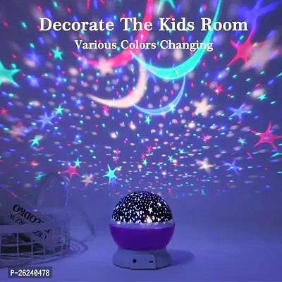 VM SHOPPING MALL Star Master Rotating 360 Degree Moon Night Light Lamp Projector with Colors and USB Cable,Lamp for Kids Room Night Bulb (Multi Color,Pack of 1,Plastic)-thumb0