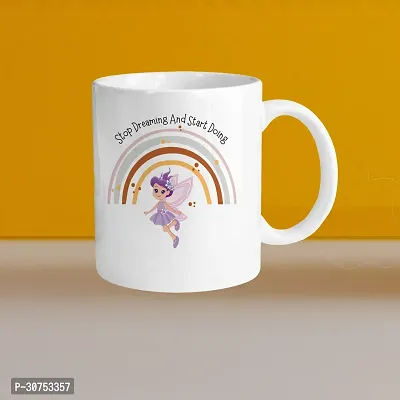 330ml Ceramic White Coffee Mug stop dreaming and start doing fairy tail Single Pack-thumb0