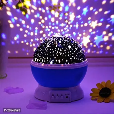 VM SHOPPING MALL Star Master Rotating 360 Degree Moon Night Light Lamp Projector with Colors and USB Cable,Lamp for Kids Room Night Bulb (Multi Color,Pack of 1,Plastic)-thumb0