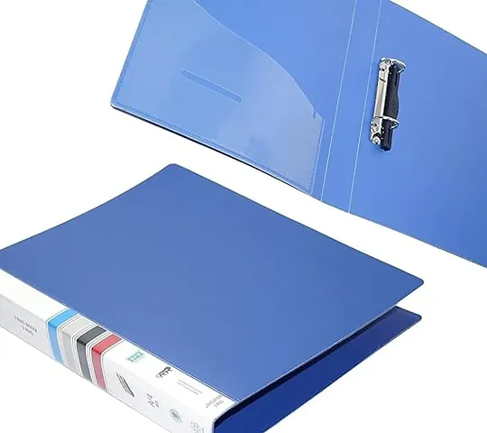 Plastic File Folder 403 2D Ring Binder A4 Size Tough and Durable Ring Binder Box Board File - 1pk (Blue)