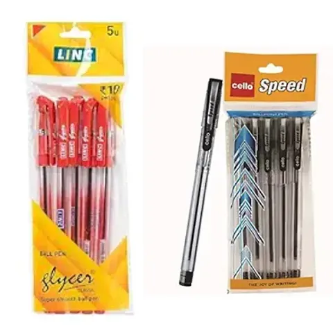 Linc Glycer 0.6 mm Ball Pen | Red Ink, Pack Of 20 (Pack of 2 )and THE GREEN CHAPTER - Colour Paper Pencils for kids With Seed Pencil Gift Box Set - Pack of 10 (Pack of 2 ) Pack of 2