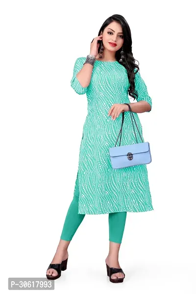 Stylish Green Crepe Kurta For Women