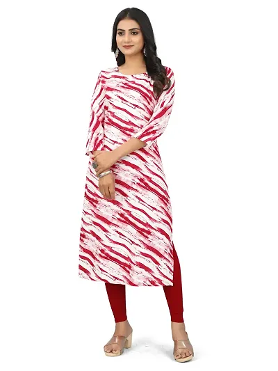 Stylish A-Line Printed Crepe Kurta