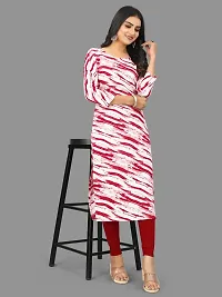 Women  A-Line Red Printed Crepe Kurta-thumb1