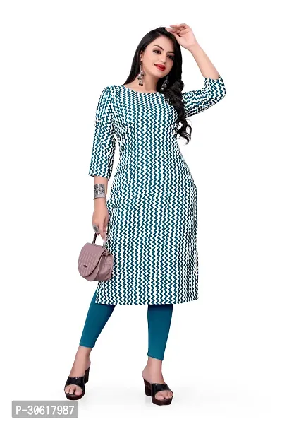 Stylish Blue Crepe Kurta For Women-thumb0