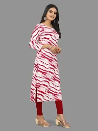 Women  A-Line Red Printed Crepe Kurta-thumb3